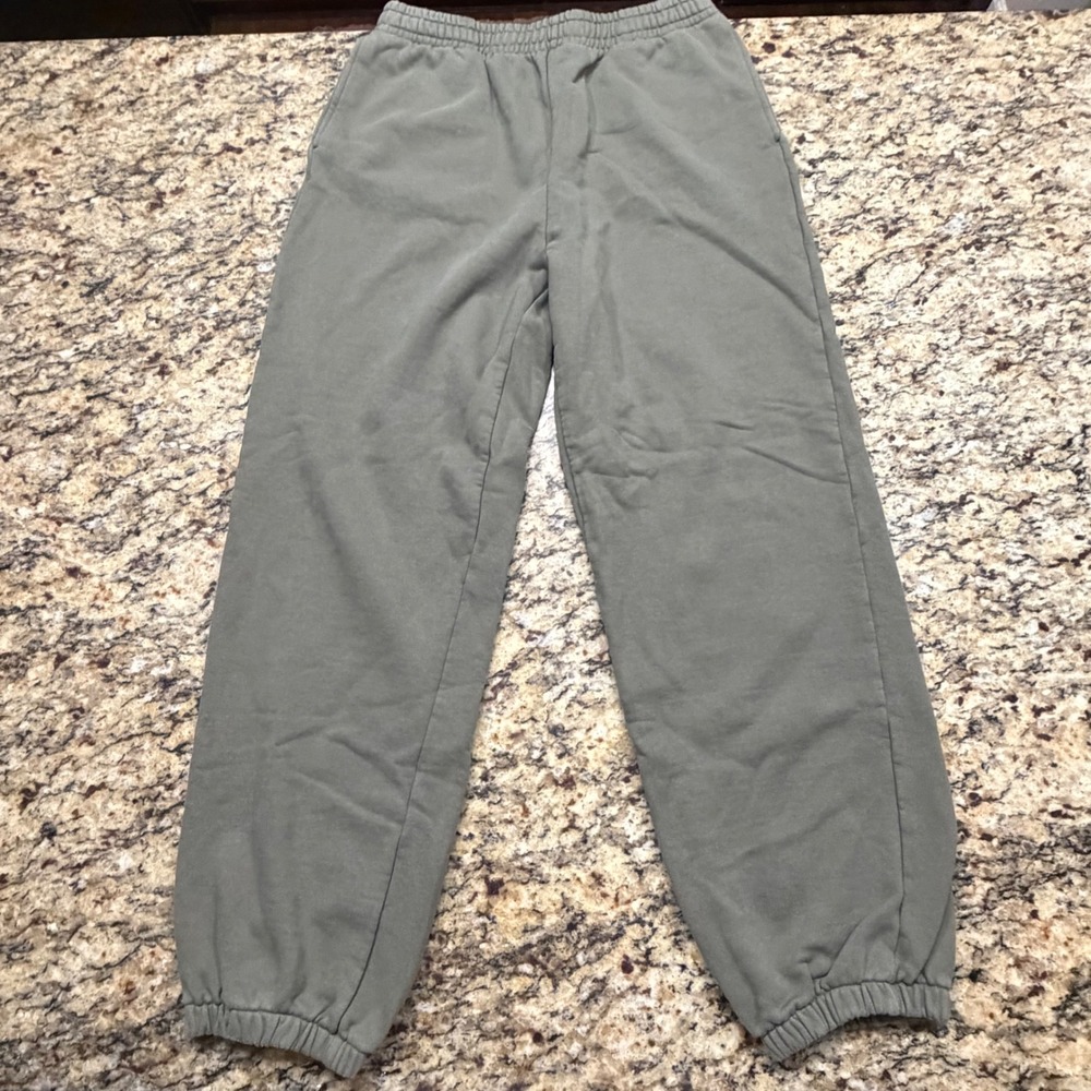Uniqlo Women Olive Green Fleece Jogger Sweatpants Medium ws